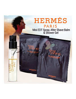 Hermes Terre D Hermes, Toaletní voda 2ml + Balsam po holení 2 x 6ml + Sprchovací gél 2 x 8ml