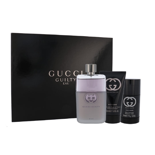 Gucci Gucci Guilty Eau Pour Homme, toaletní voda 90 ml + Deostick 75 ml + Sprchový gél 50 ml