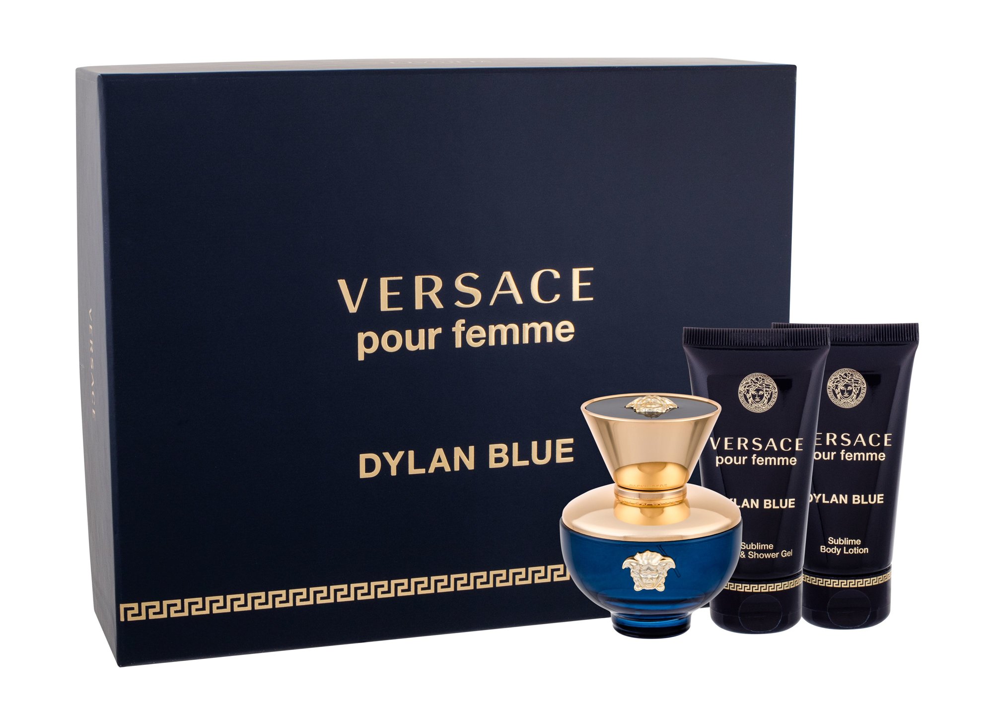 Versace Pour Femme Dylan Blue, parfumovaná voda 50 ml + telové mlieko 50 ml + sprchovací gél 50 ml